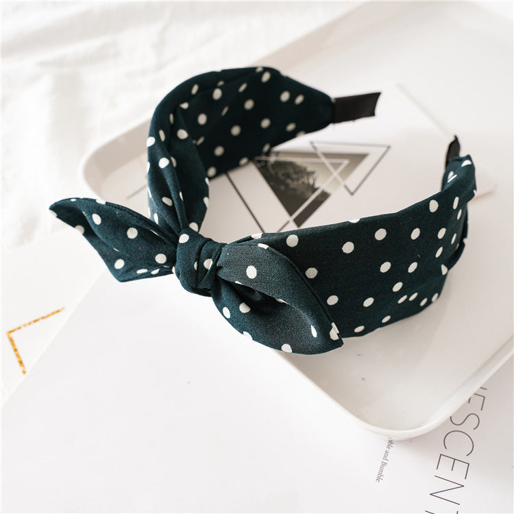 Wholesale Leopard Rabbit Ears Knotted Wide Version of Hairband Hair Headband